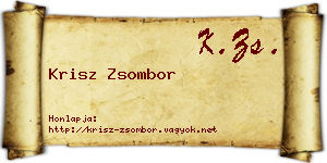 Krisz Zsombor névjegykártya